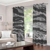 Grey Tiger Stripe Camouflage Print Blackout Grommet Curtains