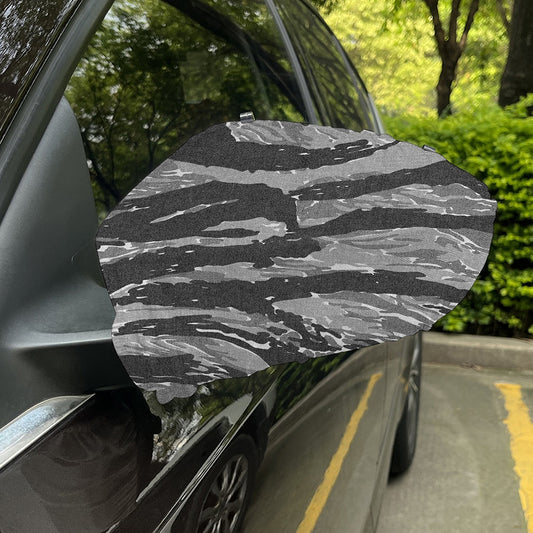 Grey Tiger Stripe Camouflage Print Car Side Mirror Covers