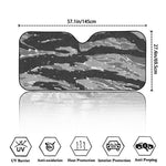 Grey Tiger Stripe Camouflage Print Car Windshield Sun Shade