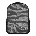 Grey Tiger Stripe Camouflage Print Casual Backpack