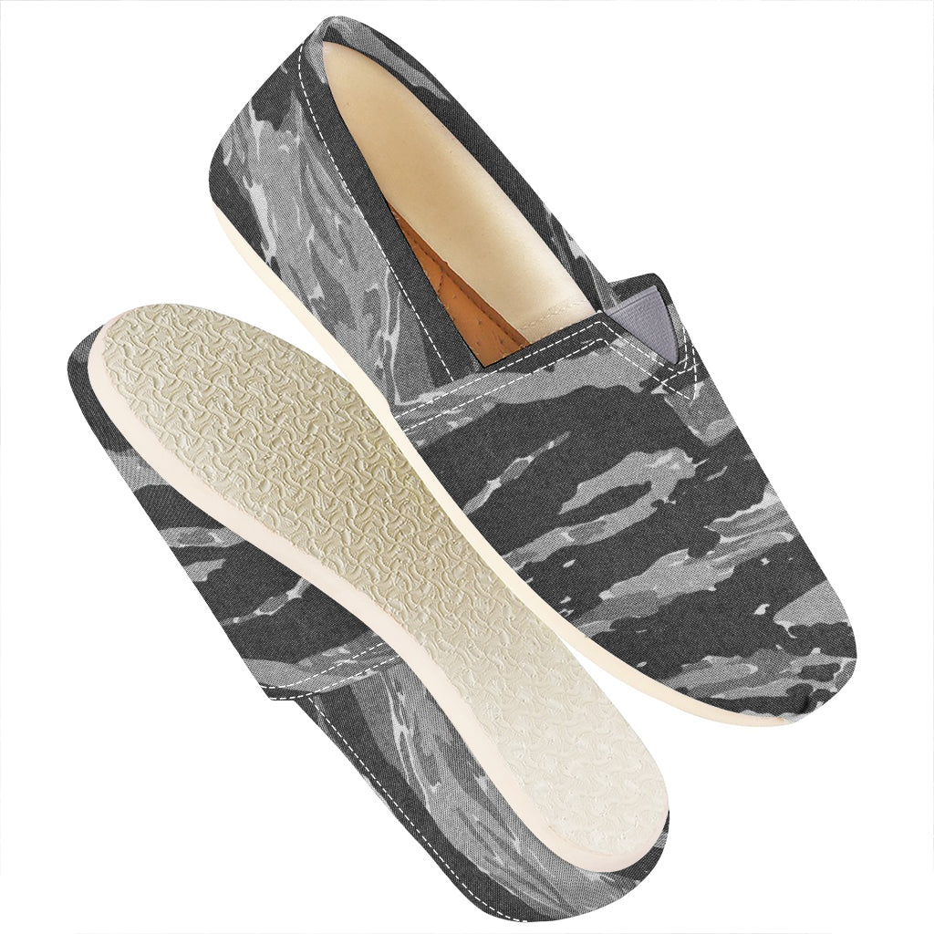 Grey Tiger Stripe Camouflage Print Casual Shoes