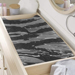 Grey Tiger Stripe Camouflage Print Changing Pad Cover