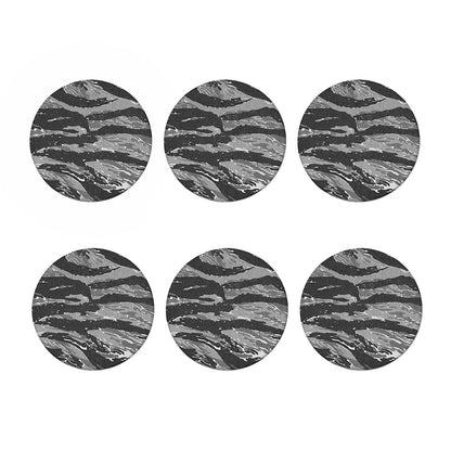 Grey Tiger Stripe Camouflage Print Coaster Set