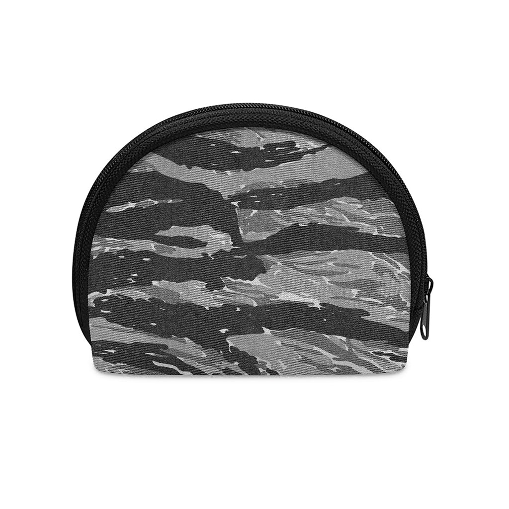 Grey Tiger Stripe Camouflage Print Coin Purse