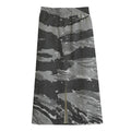 Grey Tiger Stripe Camouflage Print Cotton Front Slit Maxi Skirt