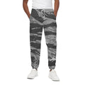 Grey Tiger Stripe Camouflage Print Cotton Sweatpants