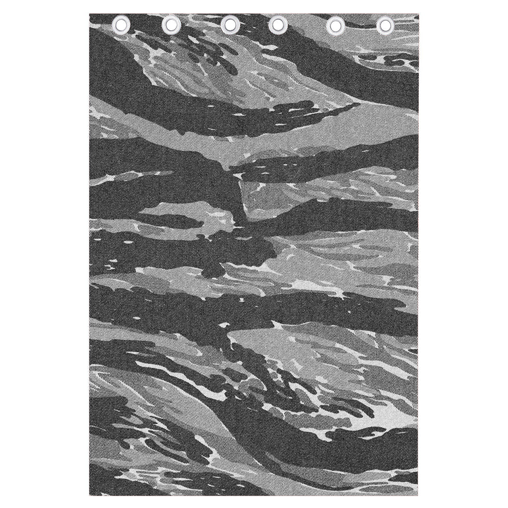 Grey Tiger Stripe Camouflage Print Curtain