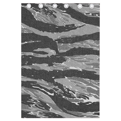 Grey Tiger Stripe Camouflage Print Curtain
