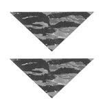 Grey Tiger Stripe Camouflage Print Dog Bandana