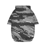 Grey Tiger Stripe Camouflage Print Dog Zip Up Hoodie