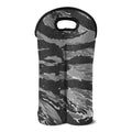 Grey Tiger Stripe Camouflage Print Double Neoprene Wine Tote