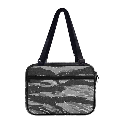 Grey Tiger Stripe Camouflage Print Double Strap Bible Bag