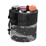 Grey Tiger Stripe Camouflage Print Drawstring Makeup Bag