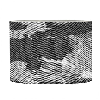 Grey Tiger Stripe Camouflage Print Drum Lamp Shade