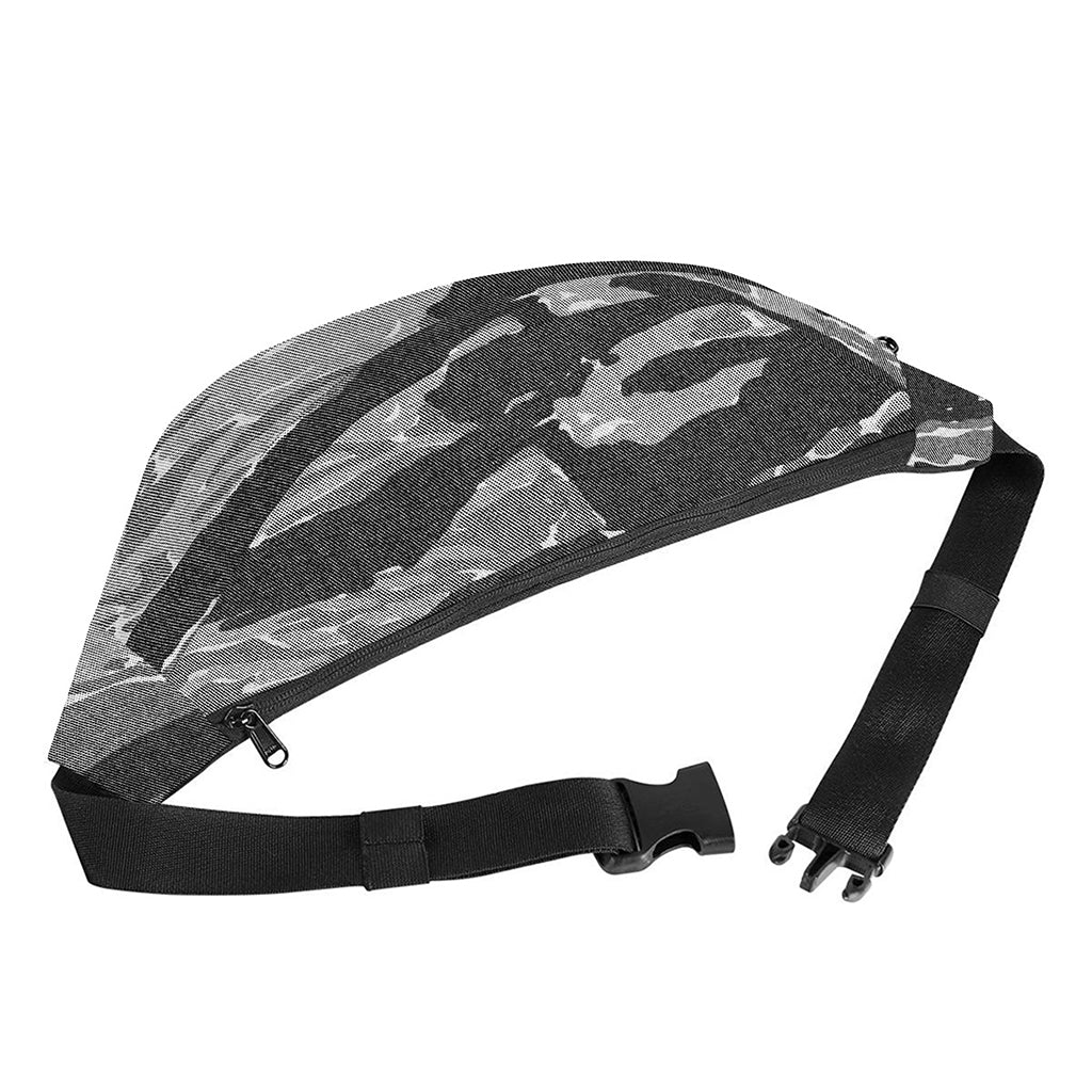 Grey Tiger Stripe Camouflage Print Fanny Pack