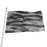Grey Tiger Stripe Camouflage Print Flag