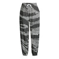 Grey Tiger Stripe Camouflage Print Fleece Lined Knit Pants