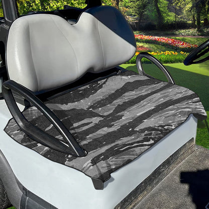 Grey Tiger Stripe Camouflage Print Golf Cart Seat Cover