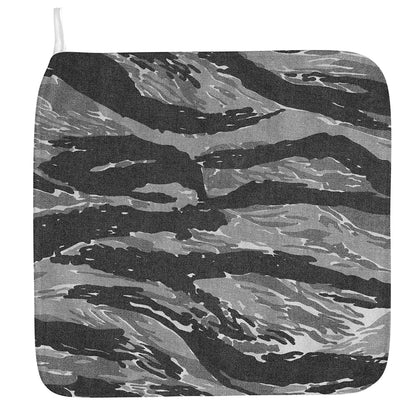 Grey Tiger Stripe Camouflage Print Hand Towel