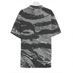 Grey Tiger Stripe Camouflage Print Hawaiian Shirt