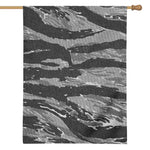 Grey Tiger Stripe Camouflage Print House Flag