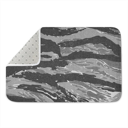 Grey Tiger Stripe Camouflage Print Indoor Door Mat