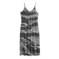 Grey Tiger Stripe Camouflage Print Jersey Midi Cami Dress