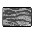 Grey Tiger Stripe Camouflage Print Kitchen Mat