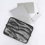 Grey Tiger Stripe Camouflage Print Laptop Sleeve