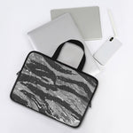 Grey Tiger Stripe Camouflage Print Laptop Sleeve With Handle