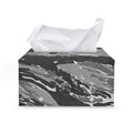 Grey Tiger Stripe Camouflage Print Leather Tissue Box Cover