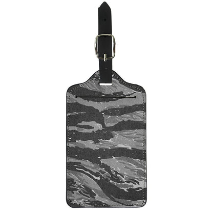 Grey Tiger Stripe Camouflage Print Luggage Tag