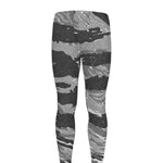 Grey Tiger Stripe Camouflage Print Men's leggings