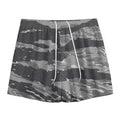 Grey Tiger Stripe Camouflage Print Mesh Shorts