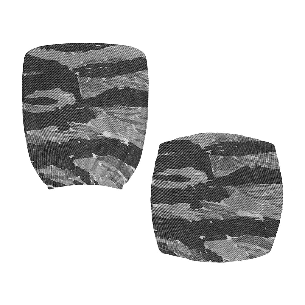 Grey Tiger Stripe Camouflage Print Office Chair Cover