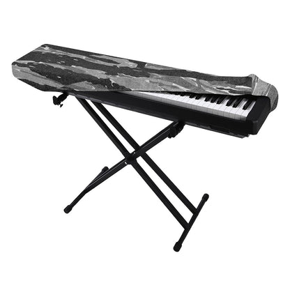 Grey Tiger Stripe Camouflage Print Piano Keyboard Cover