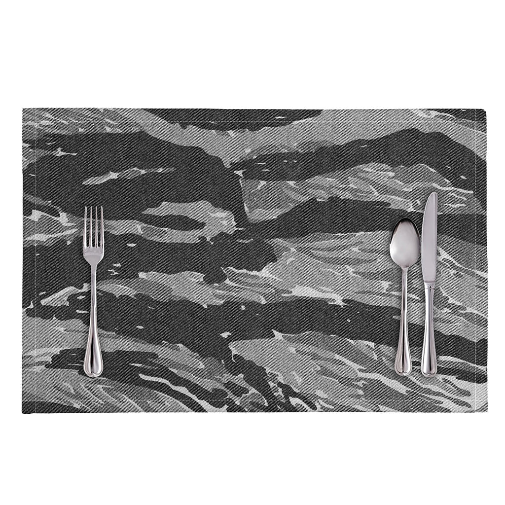 Grey Tiger Stripe Camouflage Print Placemat
