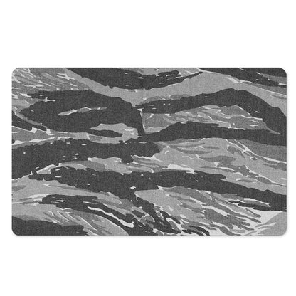 Grey Tiger Stripe Camouflage Print Polyester Doormat