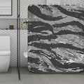 Grey Tiger Stripe Camouflage Print Polyester Shower Curtain