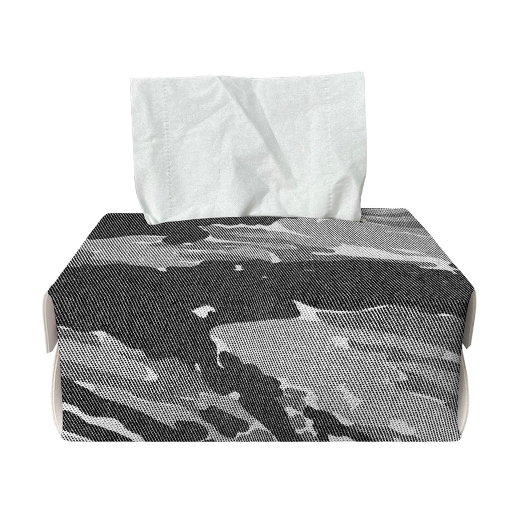 Grey Tiger Stripe Camouflage Print Rectangle Tissue Box Cover