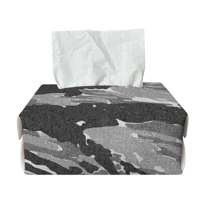 Grey Tiger Stripe Camouflage Print Rectangle Tissue Box Cover
