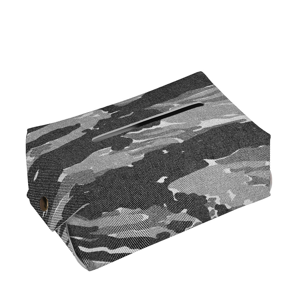 Grey Tiger Stripe Camouflage Print Rectangle Tissue Box Cover