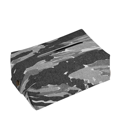 Grey Tiger Stripe Camouflage Print Rectangle Tissue Box Cover