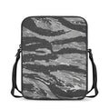 Grey Tiger Stripe Camouflage Print Rectangular Crossbody Bag