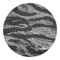 Grey Tiger Stripe Camouflage Print Round Blanket