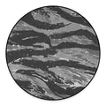 Grey Tiger Stripe Camouflage Print Round Floor Mat