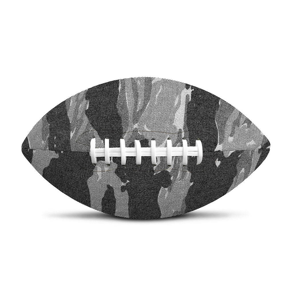 Grey Tiger Stripe Camouflage Print Rugby Ball