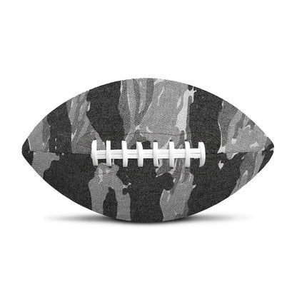 Grey Tiger Stripe Camouflage Print Rugby Ball