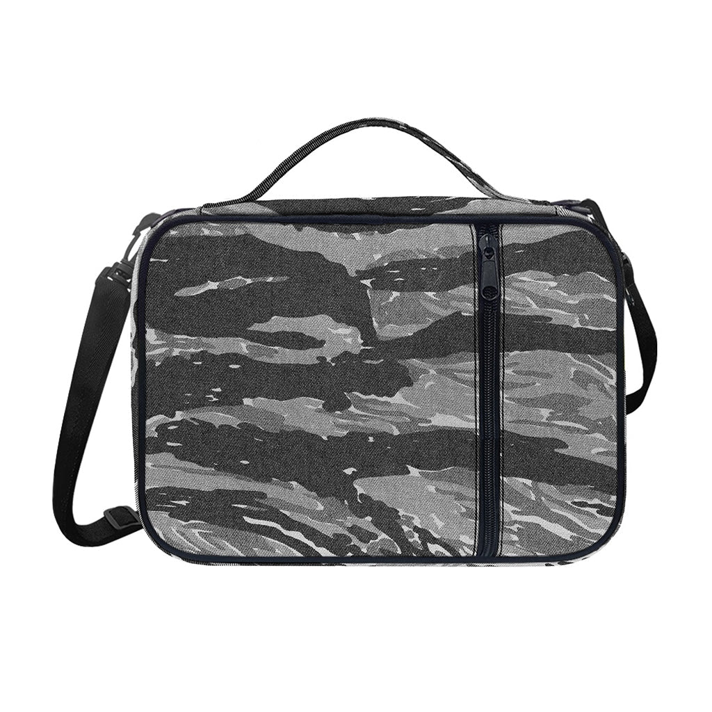 Grey Tiger Stripe Camouflage Print Shoulder Strap Bible Bag