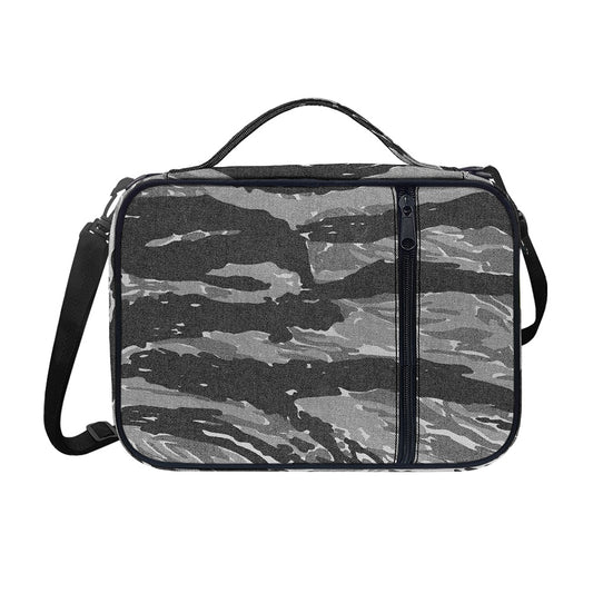 Grey Tiger Stripe Camouflage Print Shoulder Strap Bible Bag